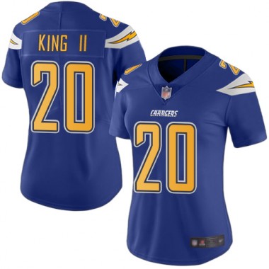 Los Angeles Chargers NFL Football Desmond King Electric Blue Jersey Women Limited #20 Rush Vapor Untouchable->women nfl jersey->Women Jersey
